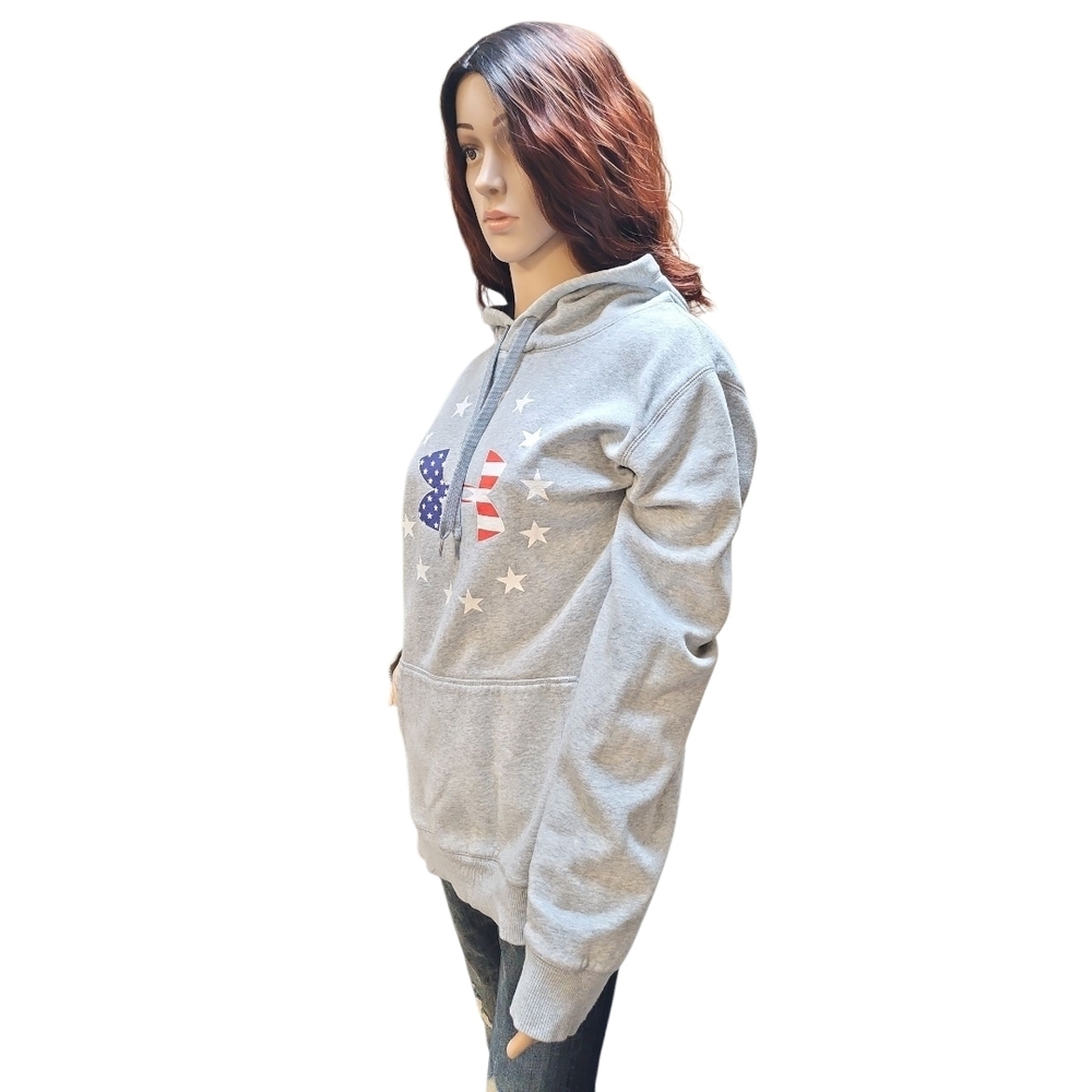 Under Armour ColdGear Gray Hoodie w/USA Graphic - Picture 2 of 4